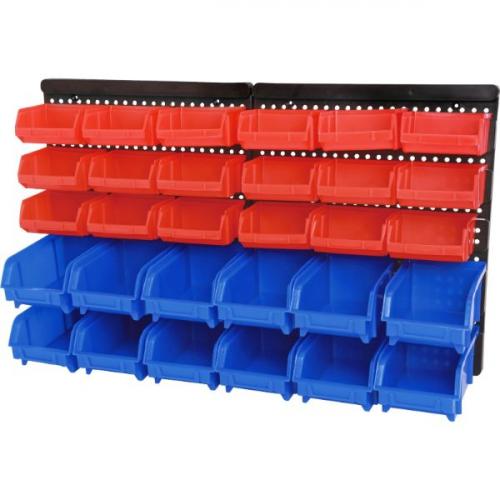 30PC WALL MOUNTED PARTS RACK